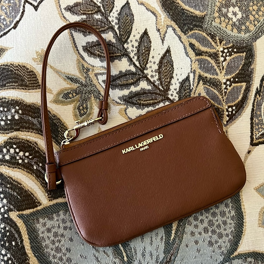 Karl Lagerfeld Paris Caramel Wristlet Wallet - Picture 13 of 13